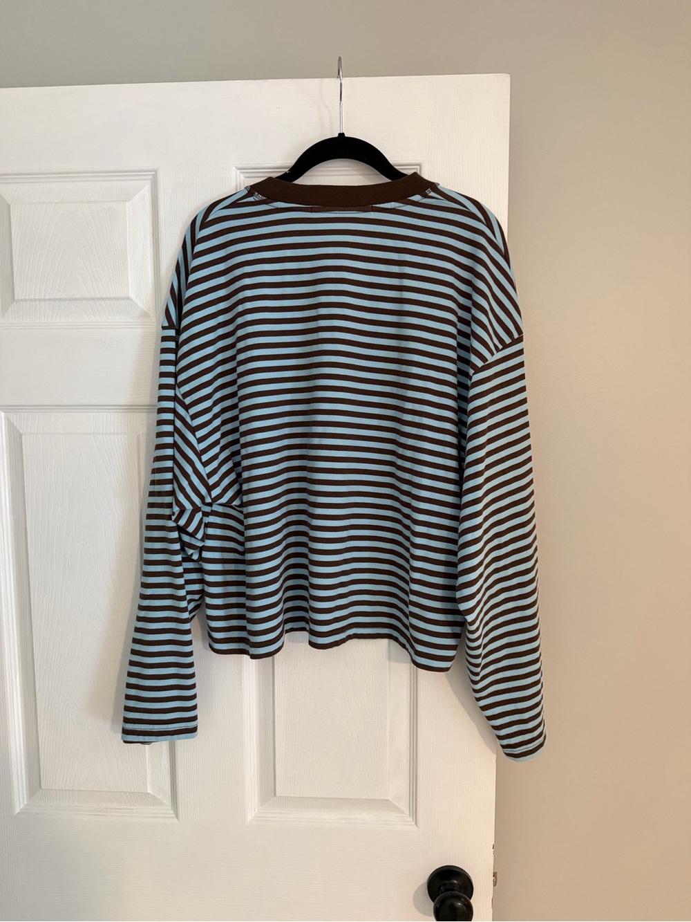 Lioness Brown and Light Blue Striped Crewneck Sweater - Picture 3 of 3
